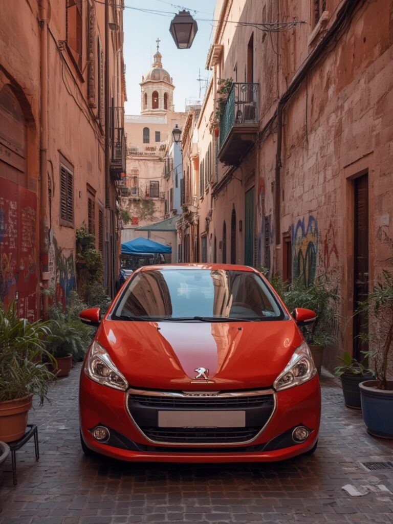 Economy car hire Marrakech medina streets